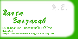 marta baszarab business card